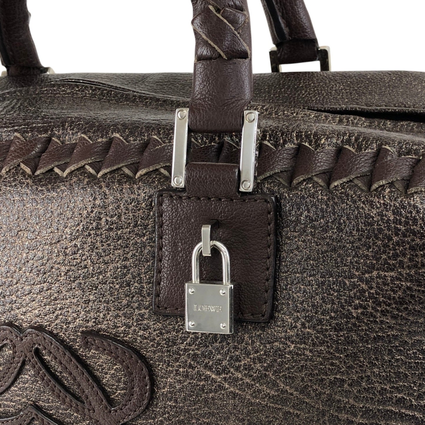 LOEWE Amazona28 Anagram Handbag Boston bag Brown Vintage hyvv3u