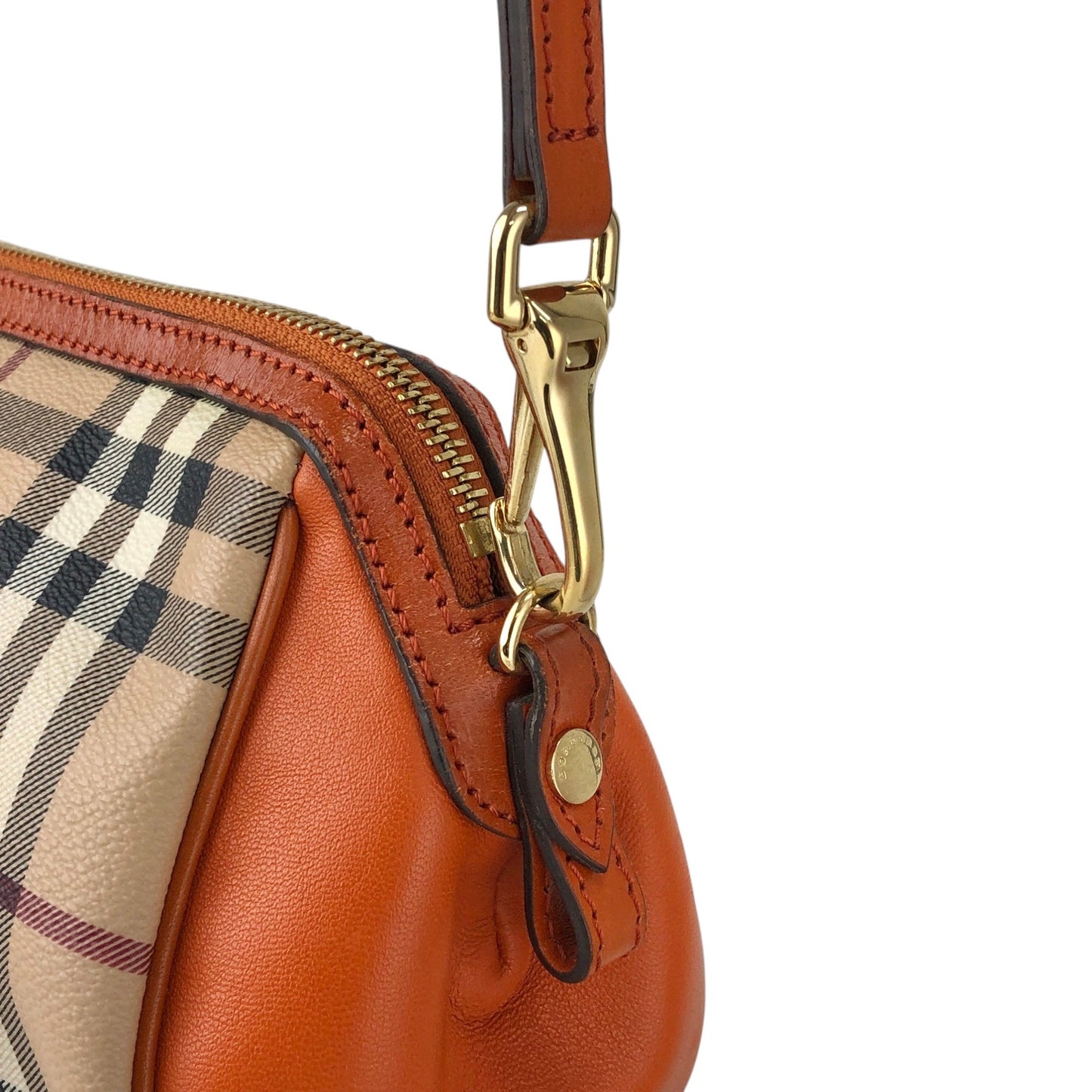 BURBERRY Nova Check Shoulder bag Beige×Orange Vintage 2e2732