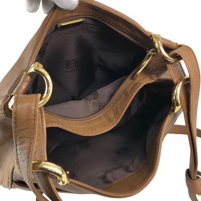LOEWE Anagram Shoulder bag Brown Vintage hjuexd