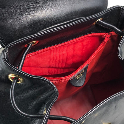 CELINE Starball Logo Embossed Backpack Black Vintage 66agh7