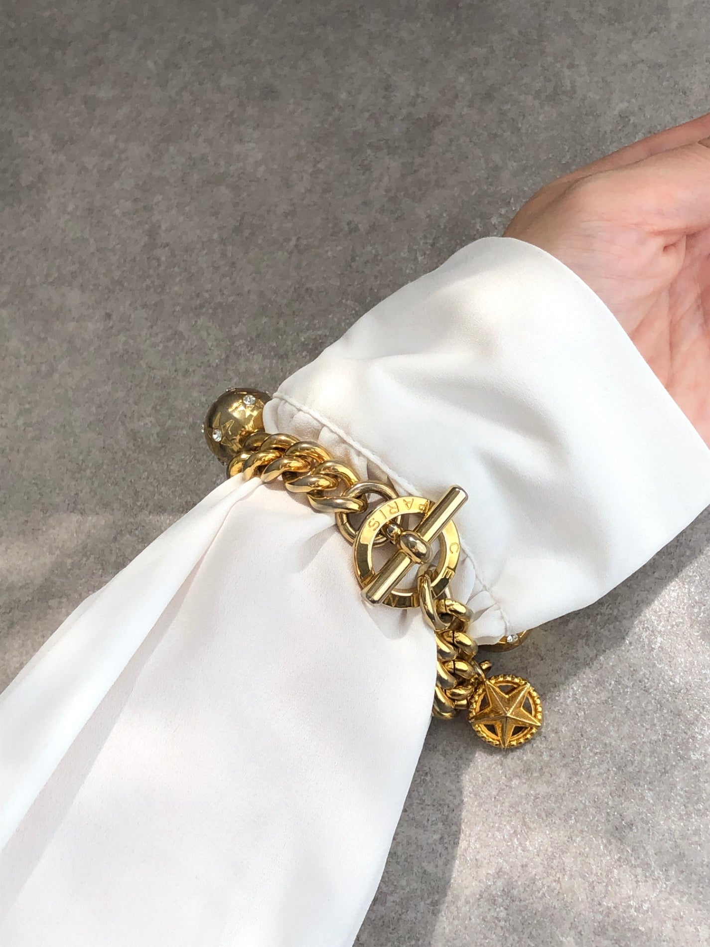 CELINE Arc de Triomphe Bracelet Gold Vintage stmihz