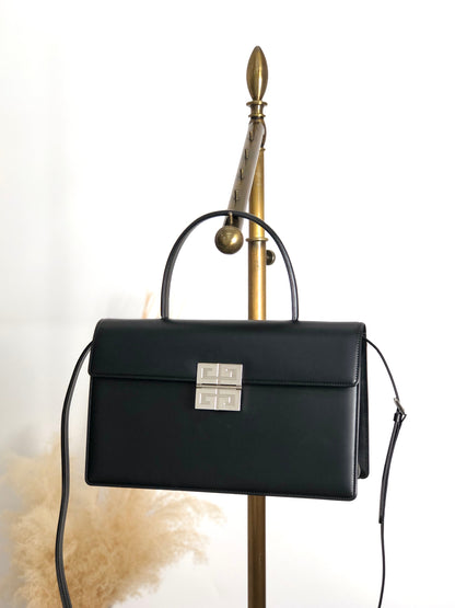 GIVENCHY Logo Two-way Handbag Shoulder bag Black Vintage 6rr85x