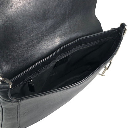 GUCCI Logo Chain Shoulder bag Black Vintage tjescz