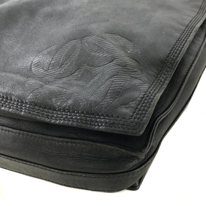 LOEWE Anagram Leather Drawstring Shoulder bag Black Vintage hzn8br