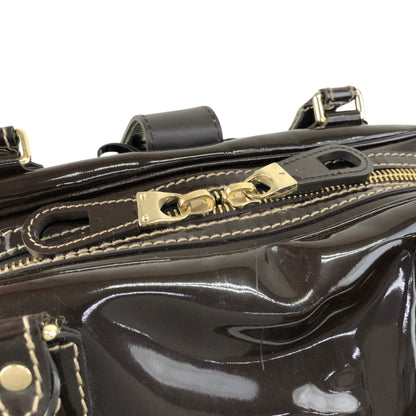 GUCCI Ribbon Motif Belt Handbag Boston bag Brown Vintage dan4kc