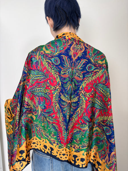 CELINE Silk Scarf Green×Blue Vintage ypfvjd – VintageShop solo
