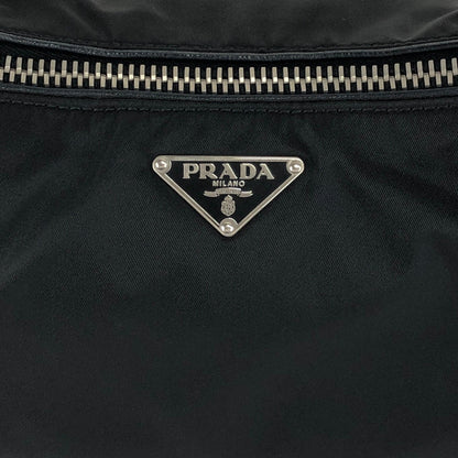 PRADA Tessuto Triangle Logo Shoulder bag Hobobag Black Vintage hub83u