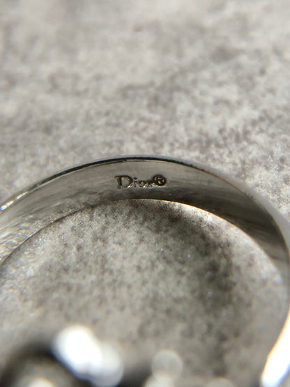 Christian Dior Logo  Motif Ring Silver Vintage mdau5a