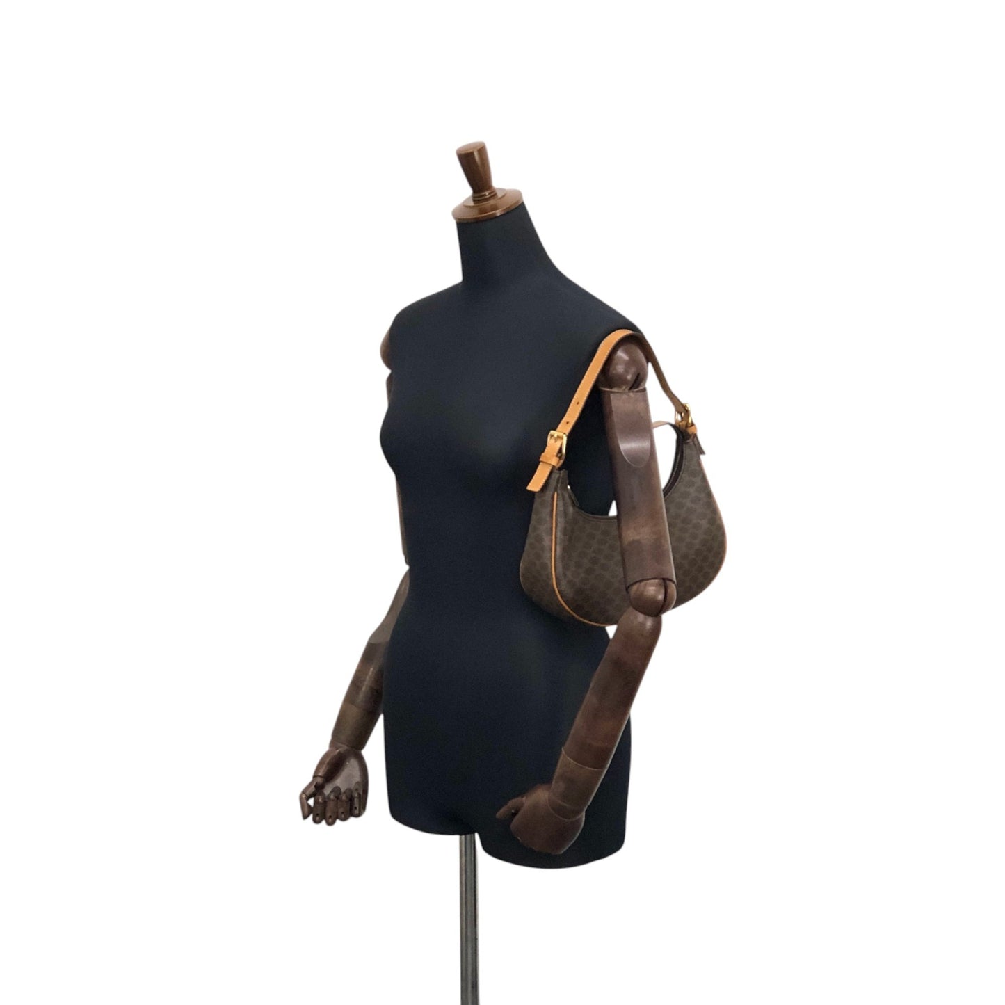 CELINE Macadam Shoulder bag Hobobag Brown Vintage w5cp57