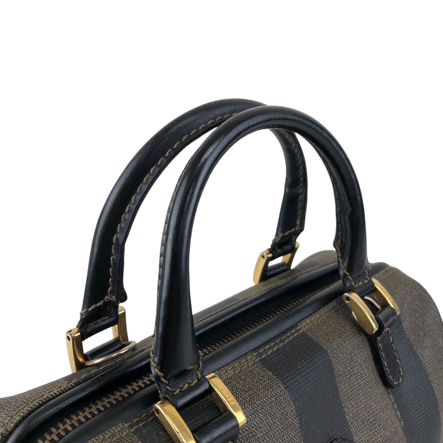 FENDI Pecan Logo Two-way Small Boston bag Shoulder bag Brown Vintage z7r7e6