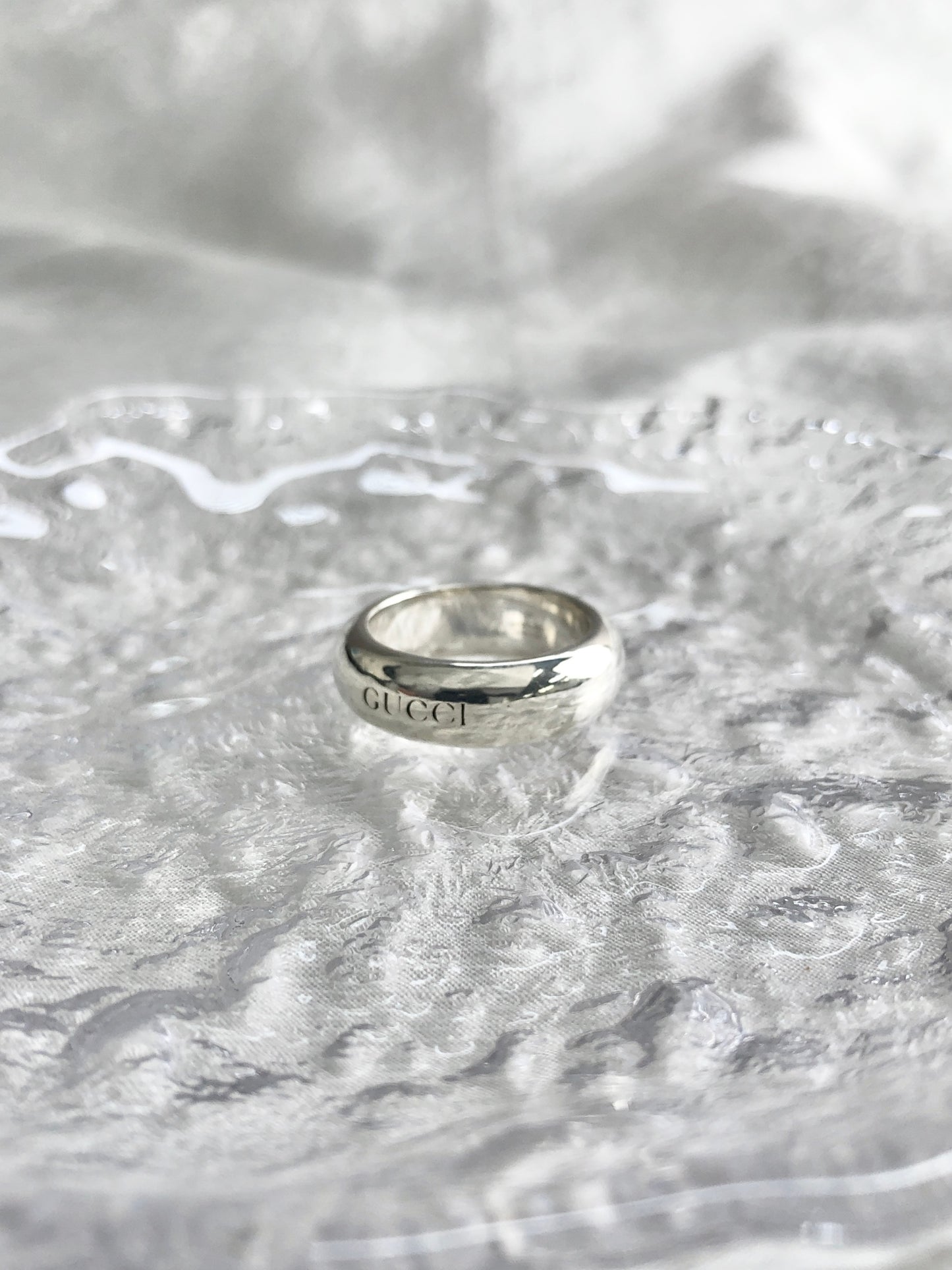 GUCCI SILVER925 Logo Ring Silver Vintage auctpg