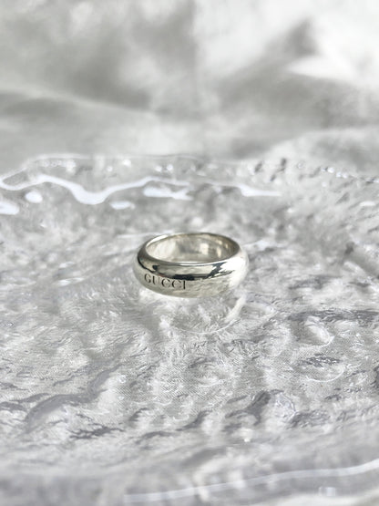 GUCCI SILVER925 Logo Ring Silver Vintage auctpg