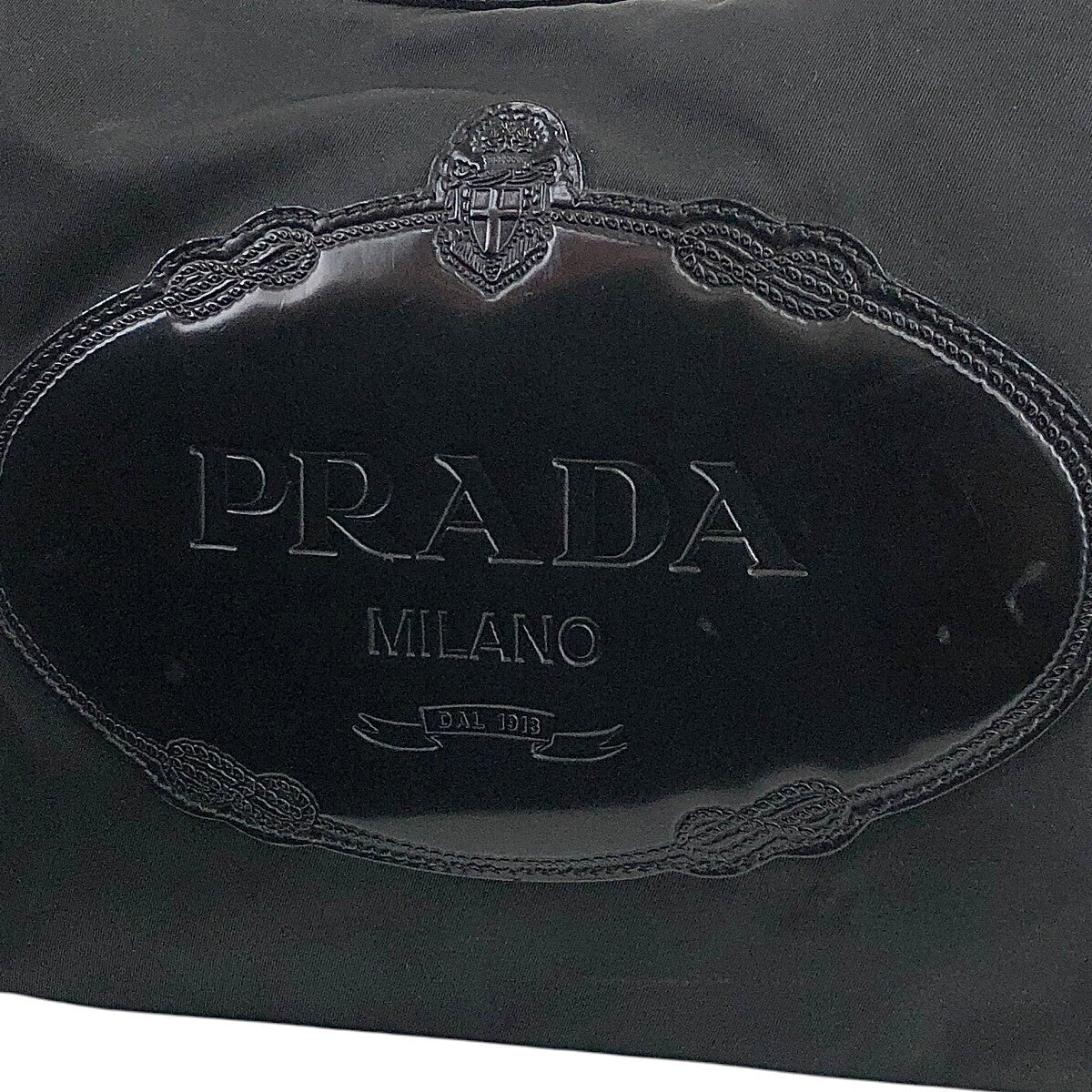 PRADA Logo Shoulder bag Hobobag Black Vintage wr3yar