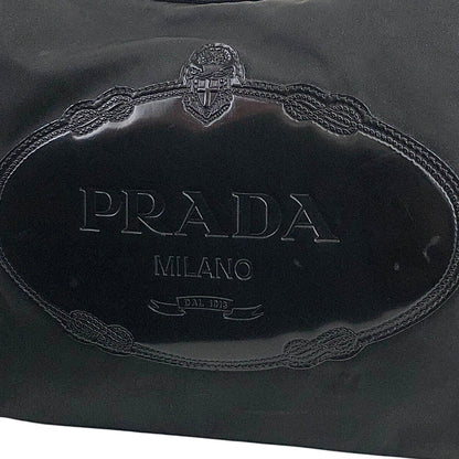 PRADA Logo Shoulder bag Hobobag Black Vintage wr3yar