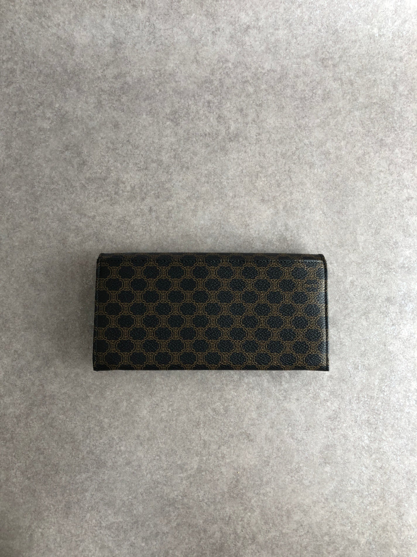 CELINE Macadam Long Wallet Black Vintage dv85f5