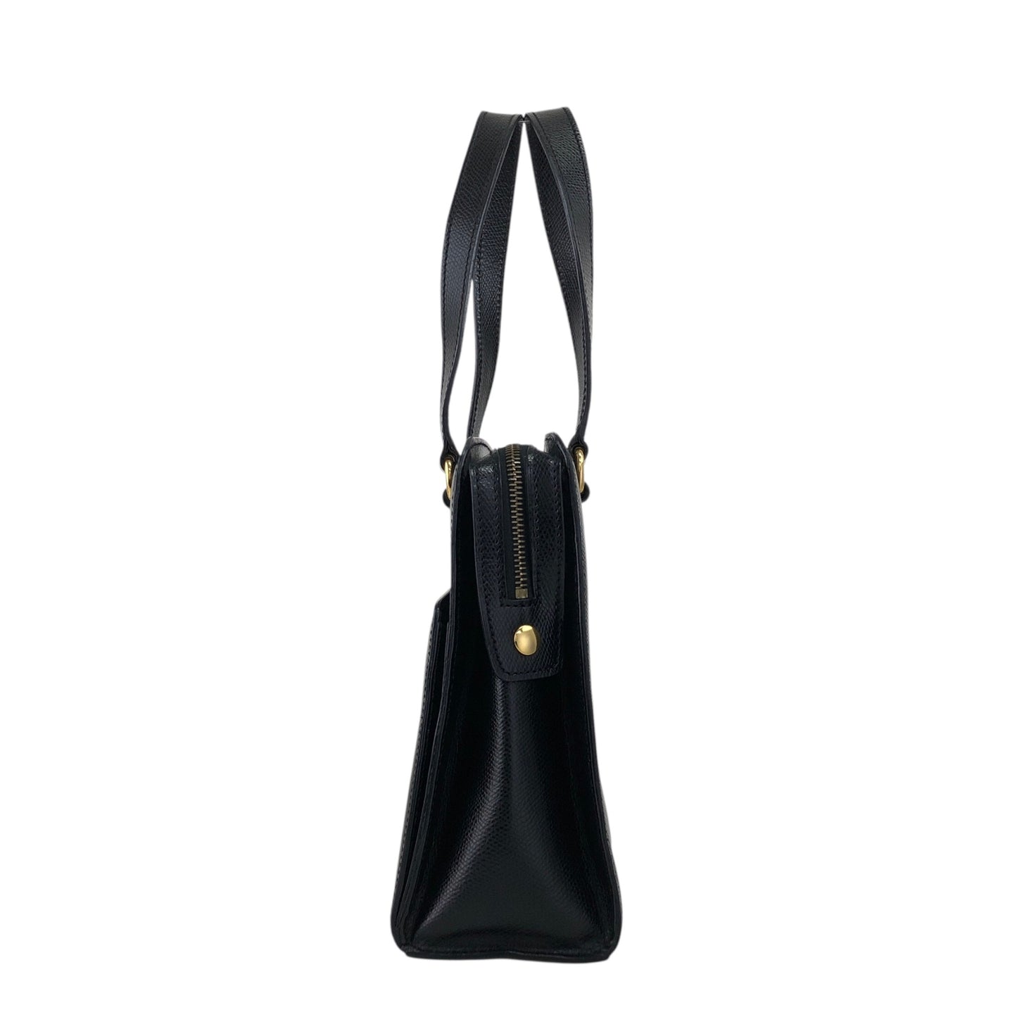 CELINE Turn Lock Handbag Black Vintage 6caidw