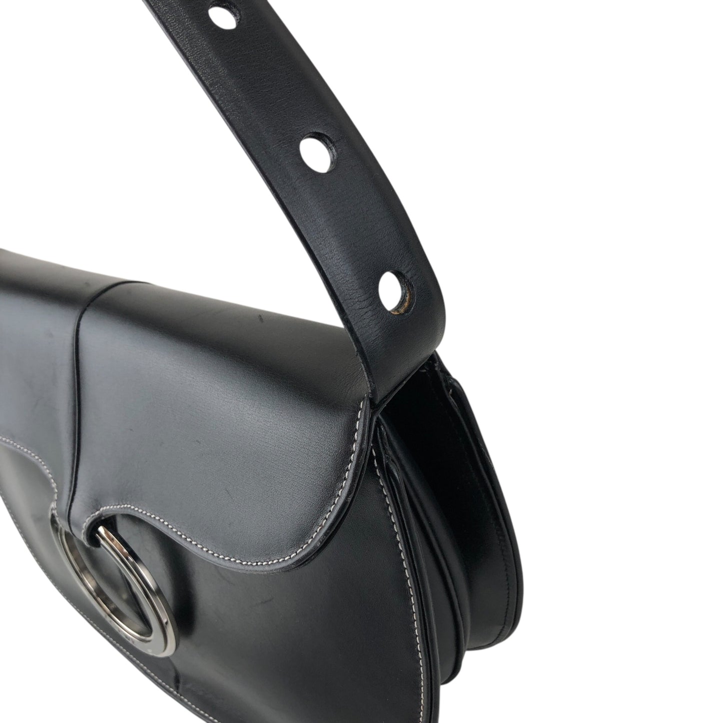 LOEWE Logo Shoulder bag Black Vintage sy8ch6