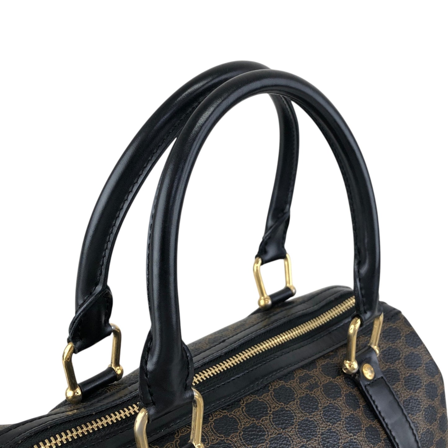 CELINE Macadam Two-way Small Boston bag Shoulder bag Black Vintage mdni2d