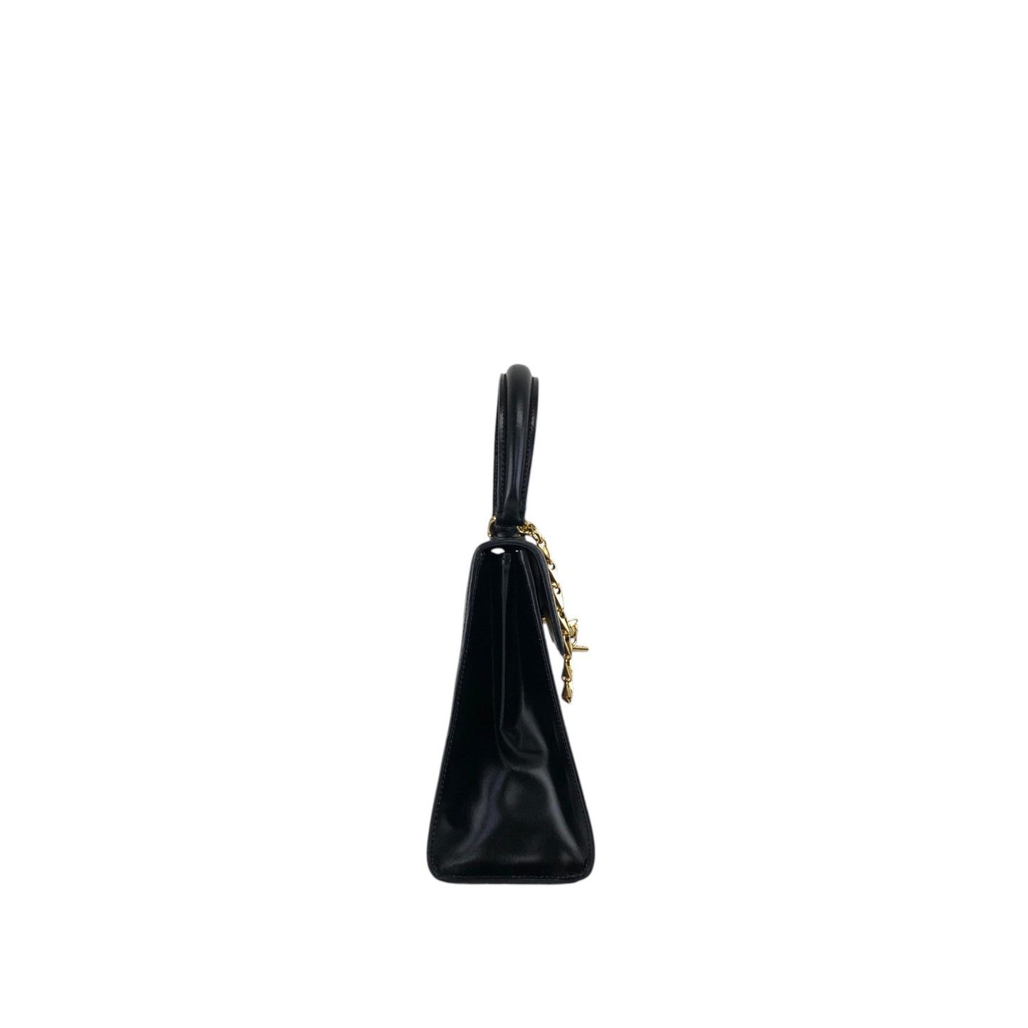 CELINE Gancini Chain Two-way Handbag Shoulder bag Black Vintage ydzyn7