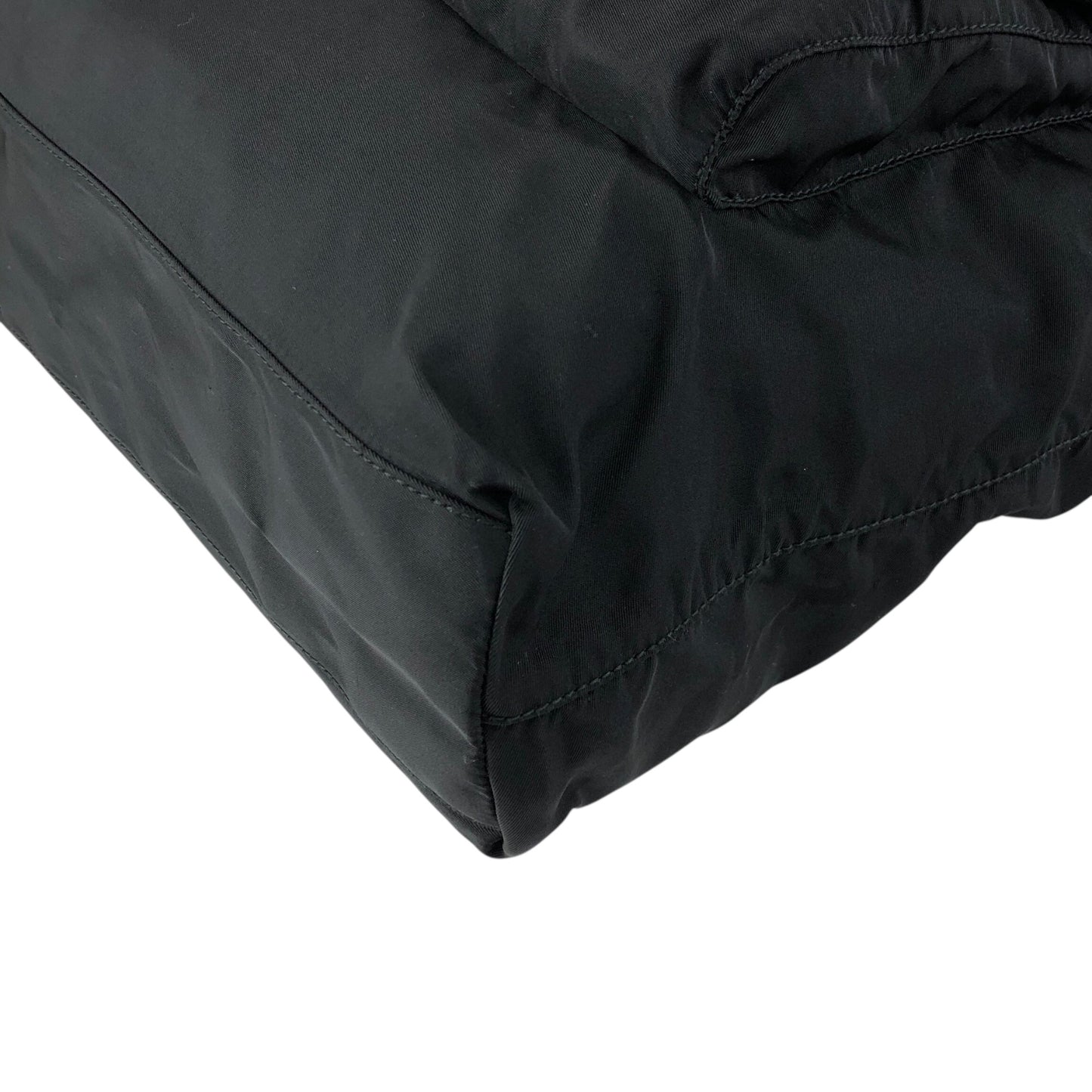 PRADA Tessuto Triangle Logo Double Pocket Totebag Black Vintage ui25rj