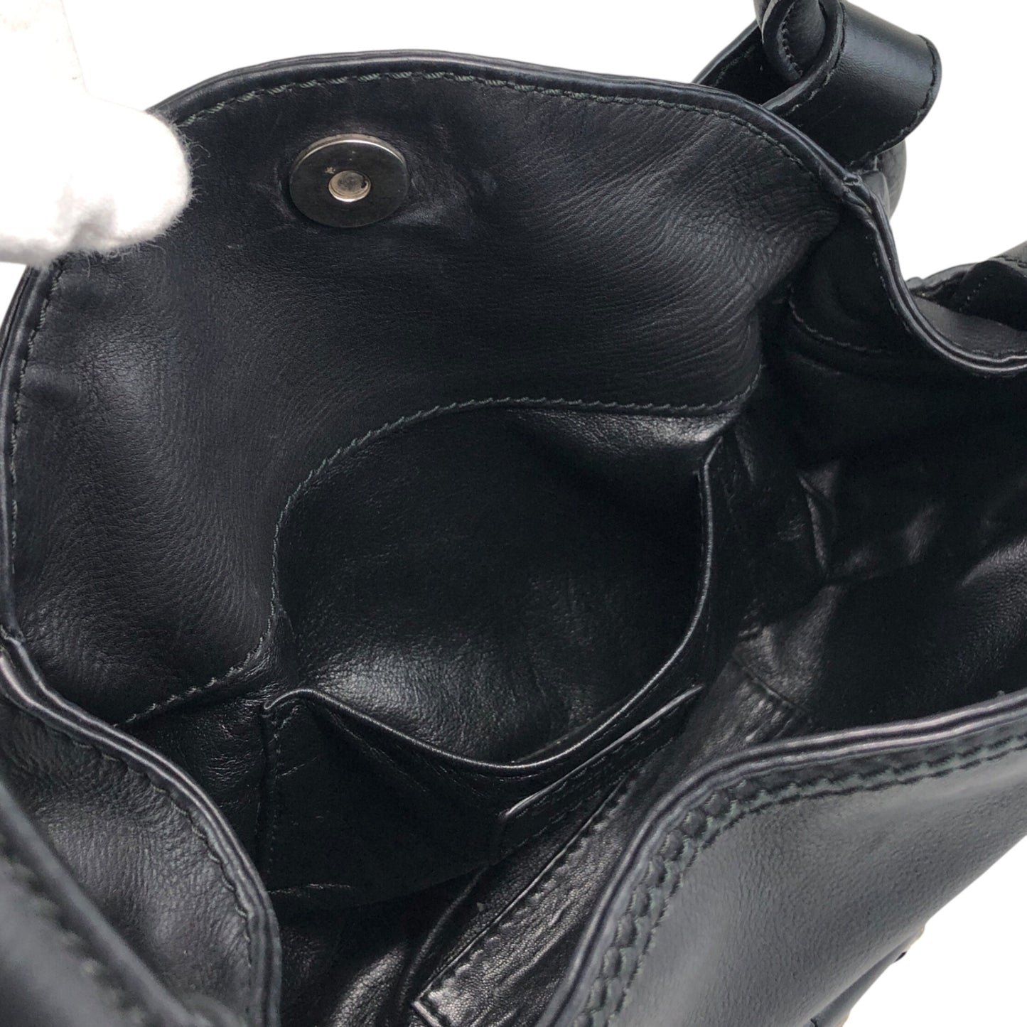 Christian Dior Cannage Round Shoulder bag Black Vintage kb2urx