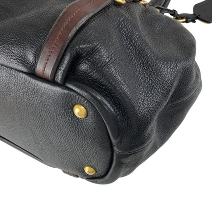 PRADA Logo Handbag Totebag Black Vintage dcjbha