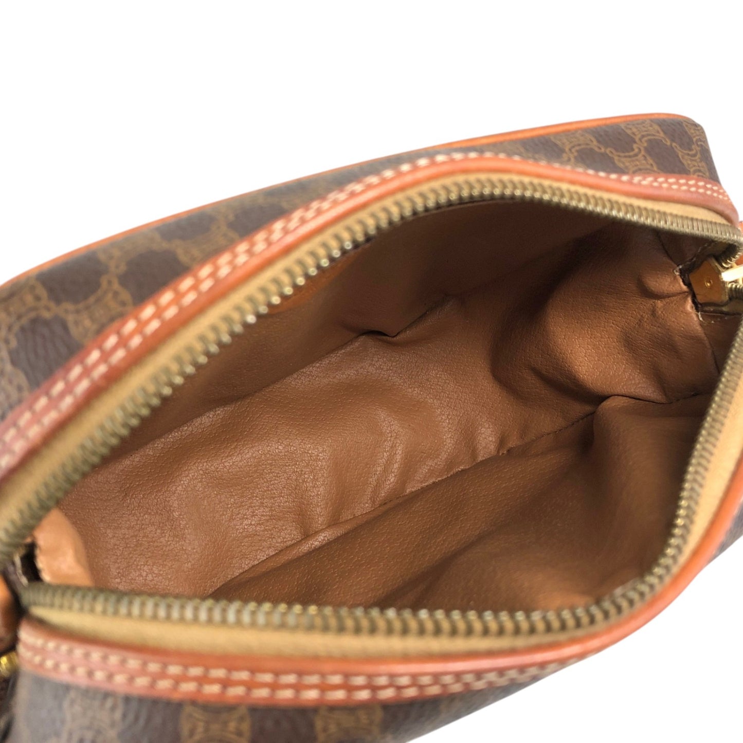 CELINE Macadam Blason Shoulder bag Brown Vintage aj8afn