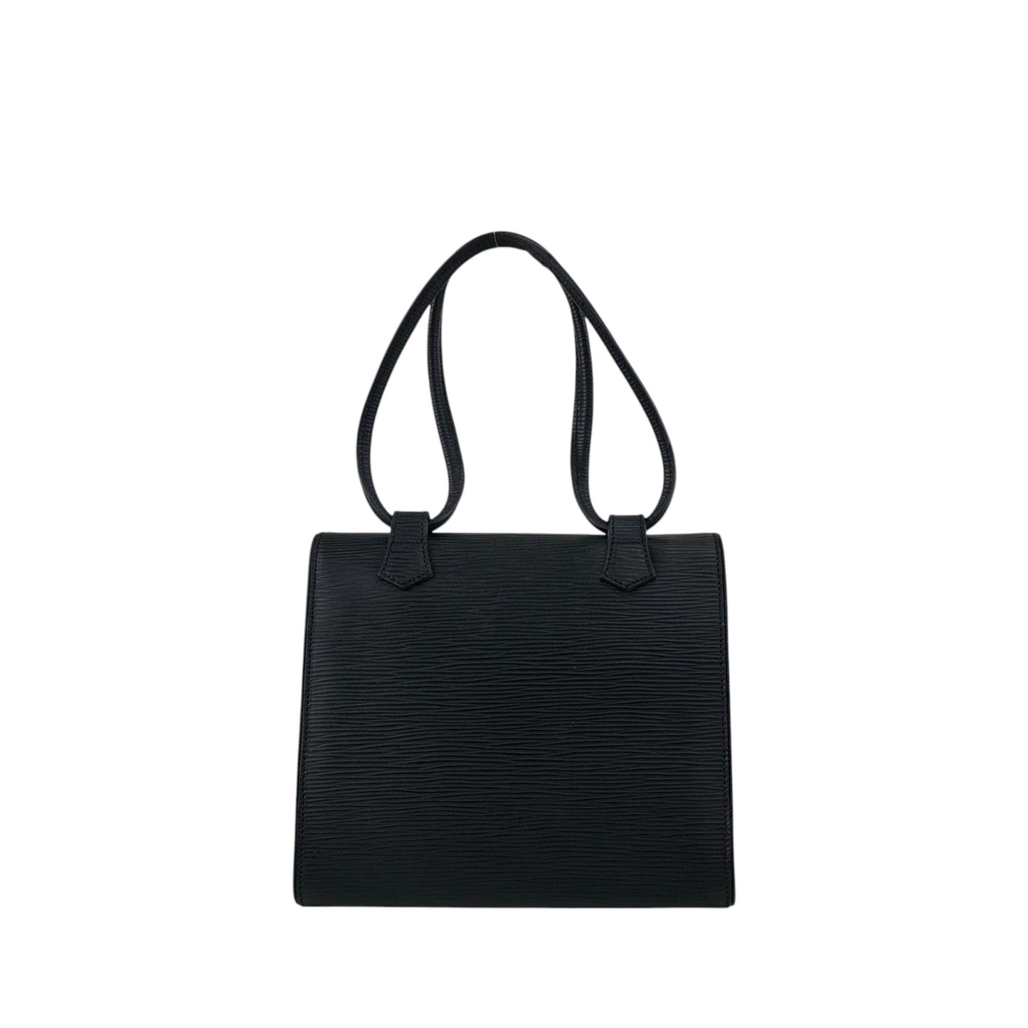 FENDI Logo Embossed Small Handbag Black Vintage h4nbvt