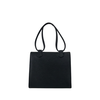 FENDI Logo Embossed Small Handbag Black Vintage h4nbvt