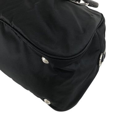 PRADA Logo Boston bag Handbag Black Vintage jipcs2