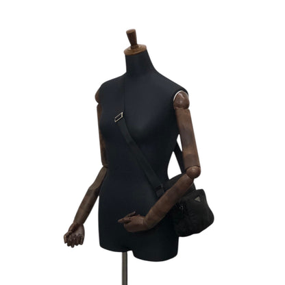 PRADA Tessuto Triangle Logo Small Shoulder bag Black Vintage 2vvf25