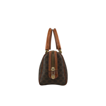 CELINE Macadam Two-way Small Handbag Shoulder bag Brown Vintage nvyja5