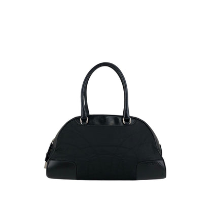 PRADA Triangle Logo Handbag Boston bag Black Vintage mh4xag