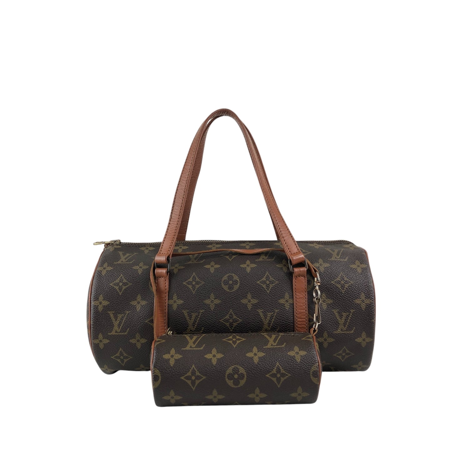 LOUIS VUITTON Monogram Handbag Brown Vintage efphw4