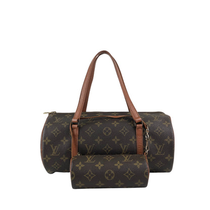 LOUIS VUITTON Monogram Handbag Brown Vintage efphw4