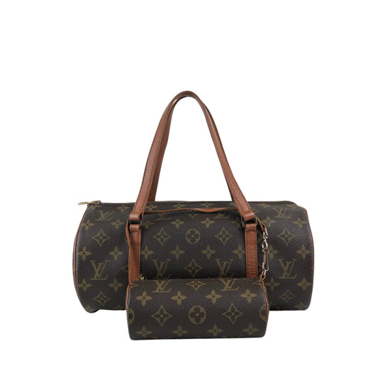 LOUIS VUITTON Monogram Handbag Brown Vintage efphw4