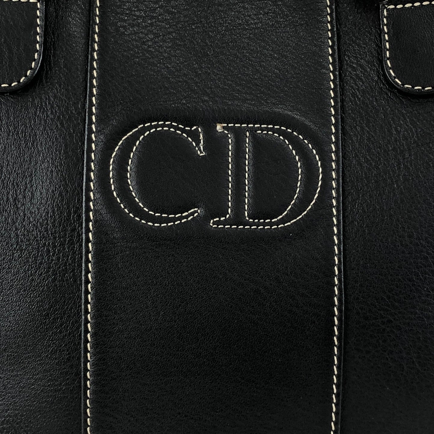 Christian Dior CD Logo Handbag Totebag Black Vintage 66ksm7