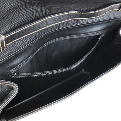 CELINE Circle Logo Shoulder bag Black Vintage 3sg788