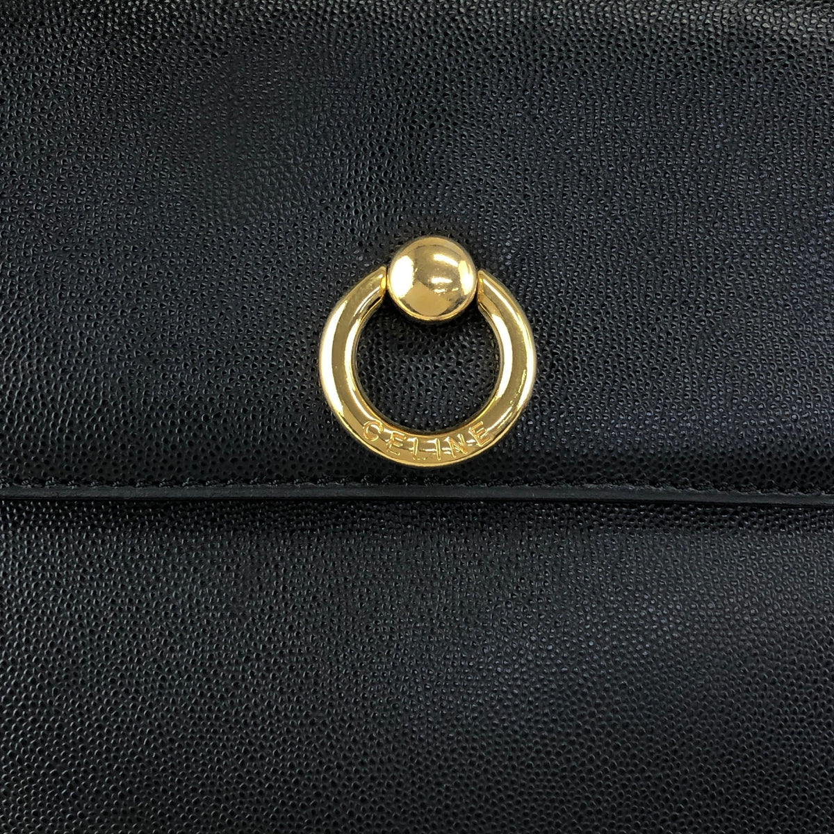 CELINE Gancini Shoulder bag Black Vintage y386id