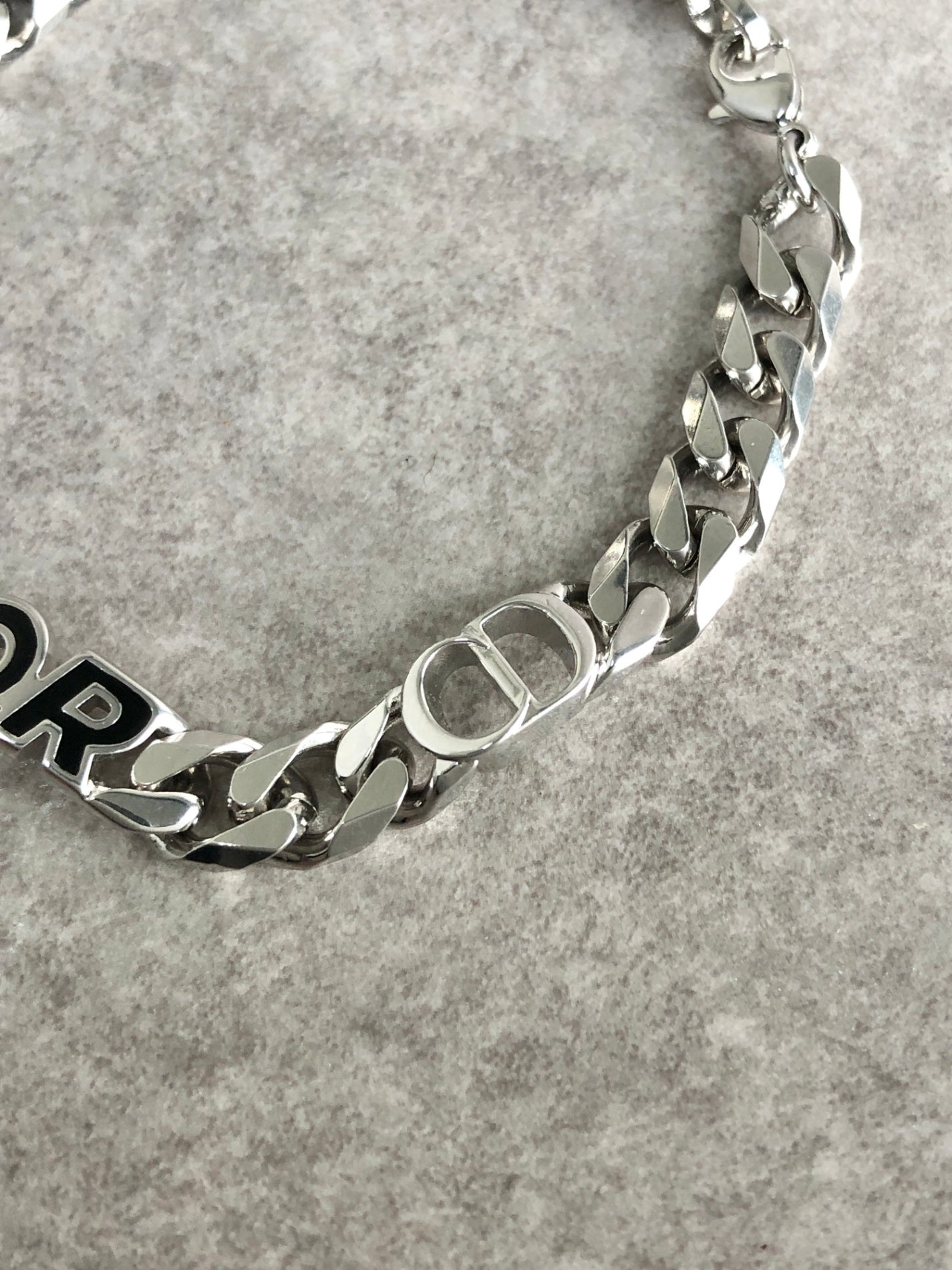 Christian Dior Logo Motif Bracelet Silver Vintage nympwb