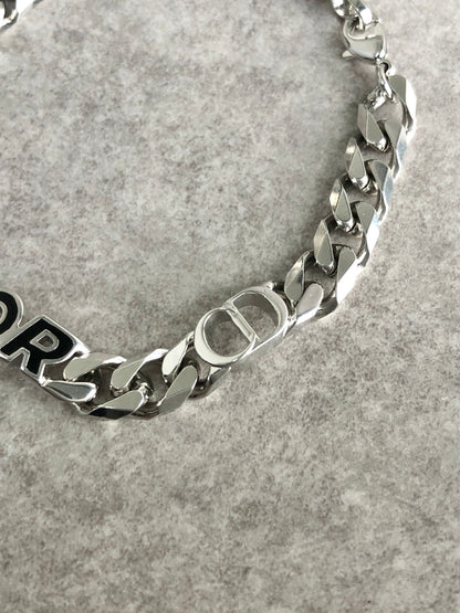 Christian Dior Logo Motif Bracelet Silver Vintage nympwb