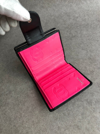 CHANEL Coco Mark Folded Wallet Black Vintage bggtt6