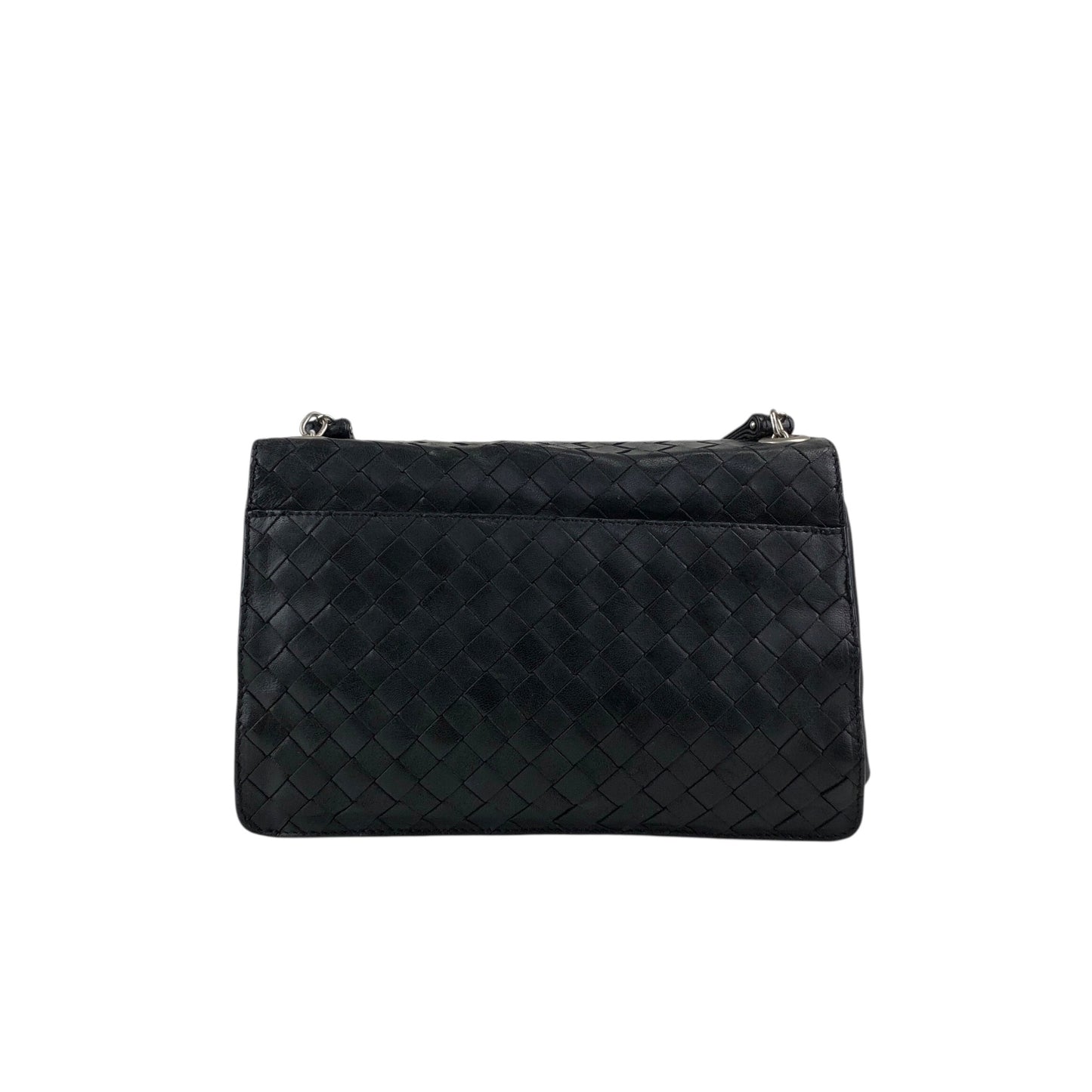 Bottega Veneta Intrecciato Turn Lock Shoulder bag Black Vintage jk5whm