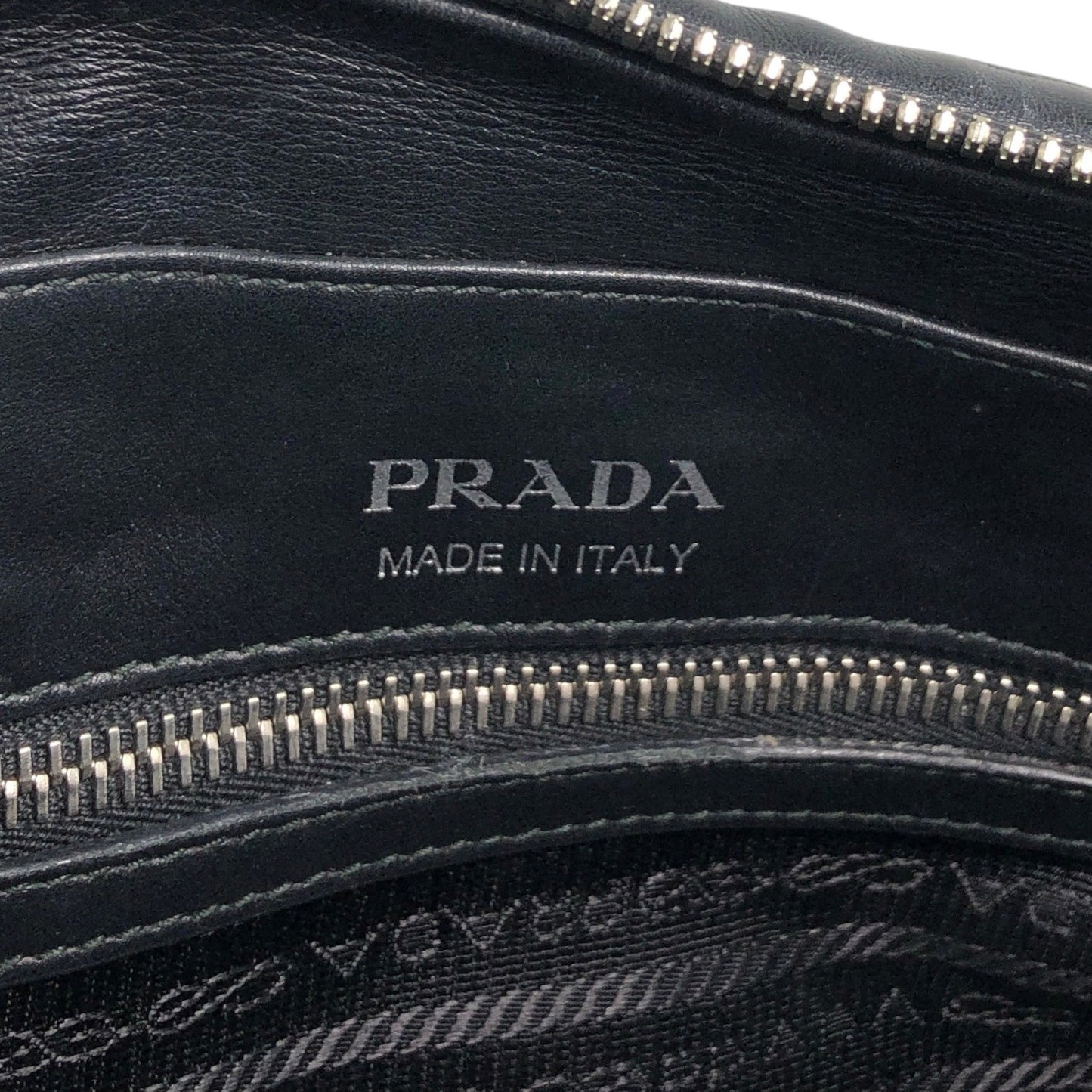 PRADA Logo Small Boston bag Handbag Black Vintage v7w6vi