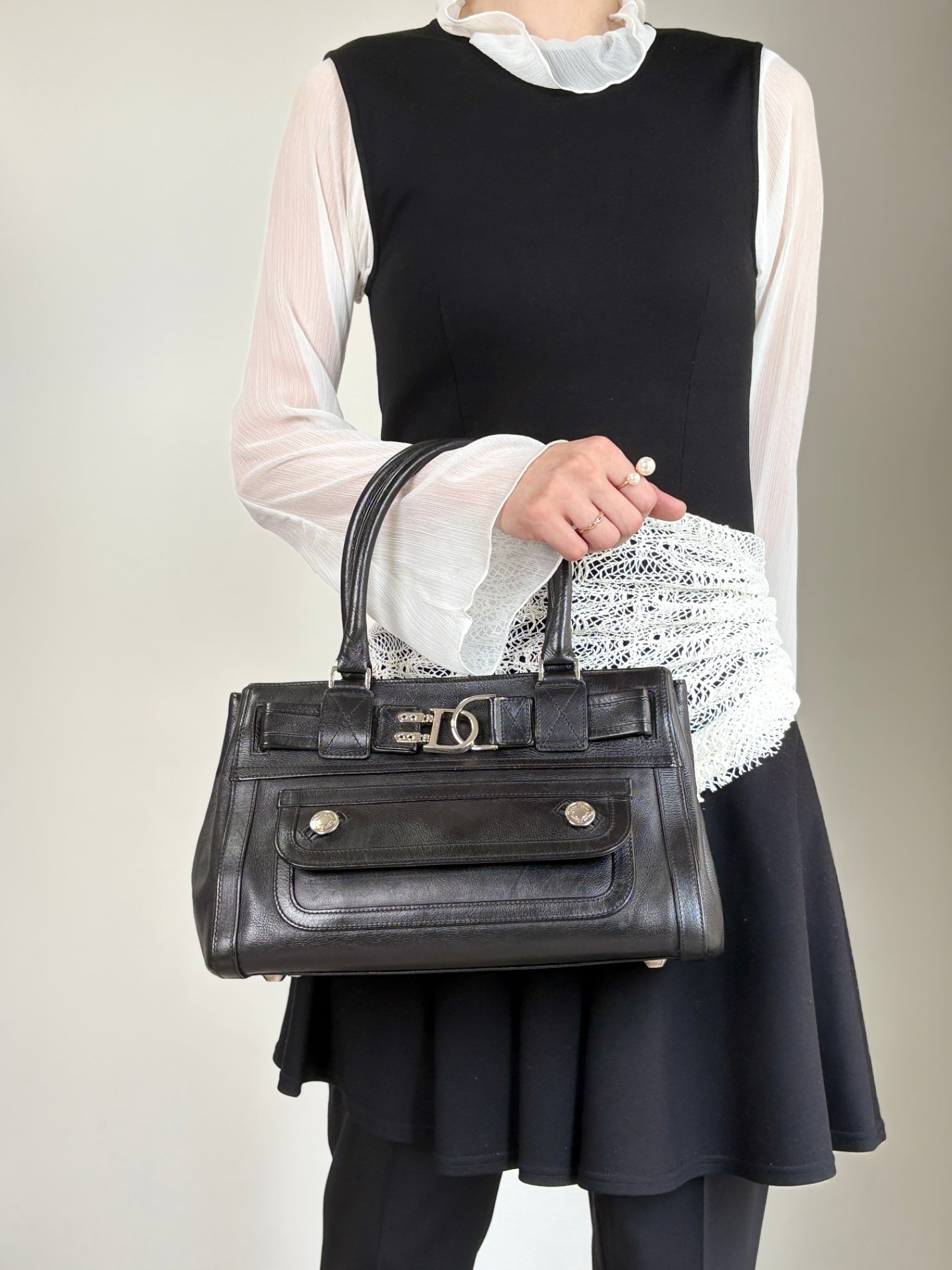 Christian Dior Handbag Black Vintage wcf6xi