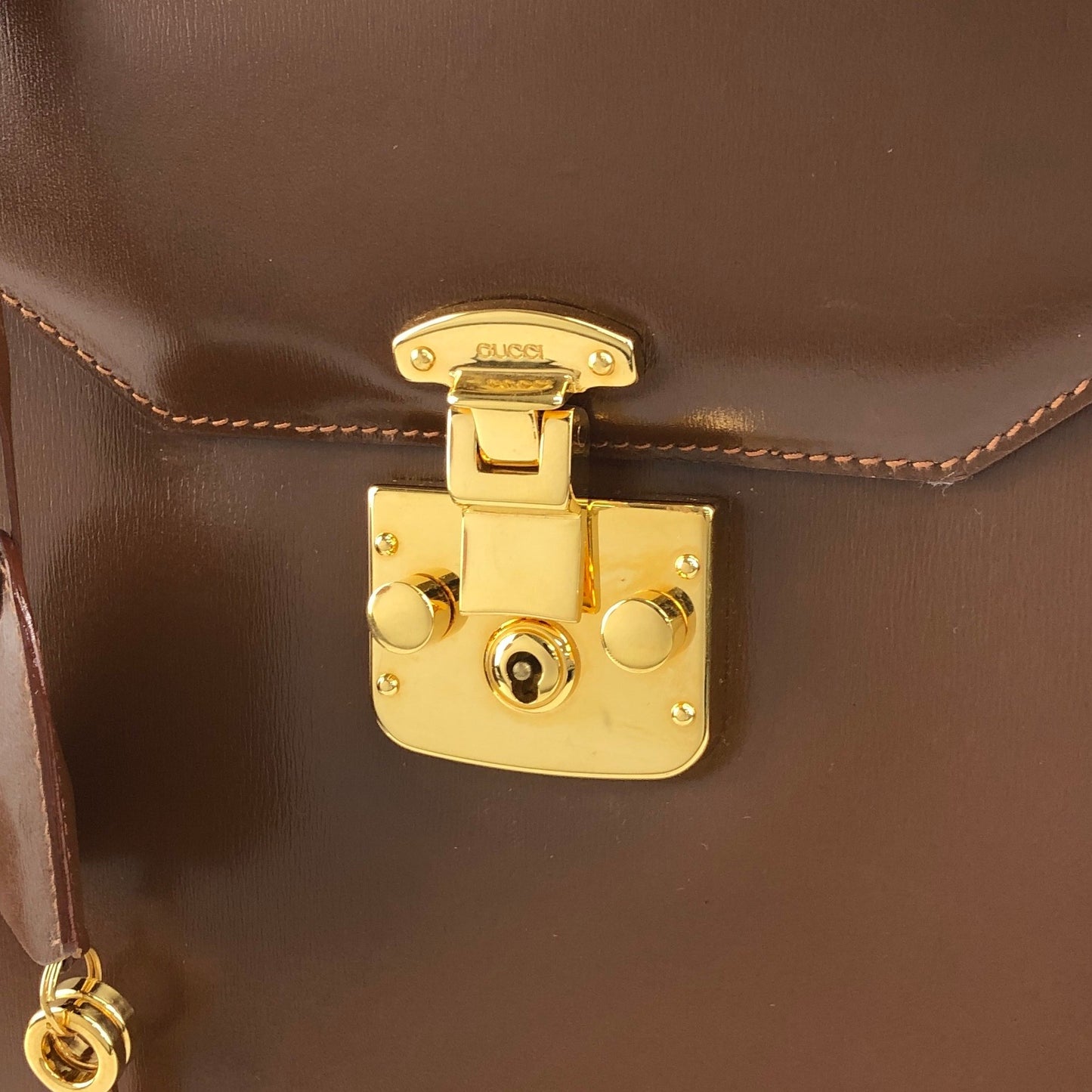 GUCCI Two-way Handbag Shoulder bag Brown Vintage icv4fg