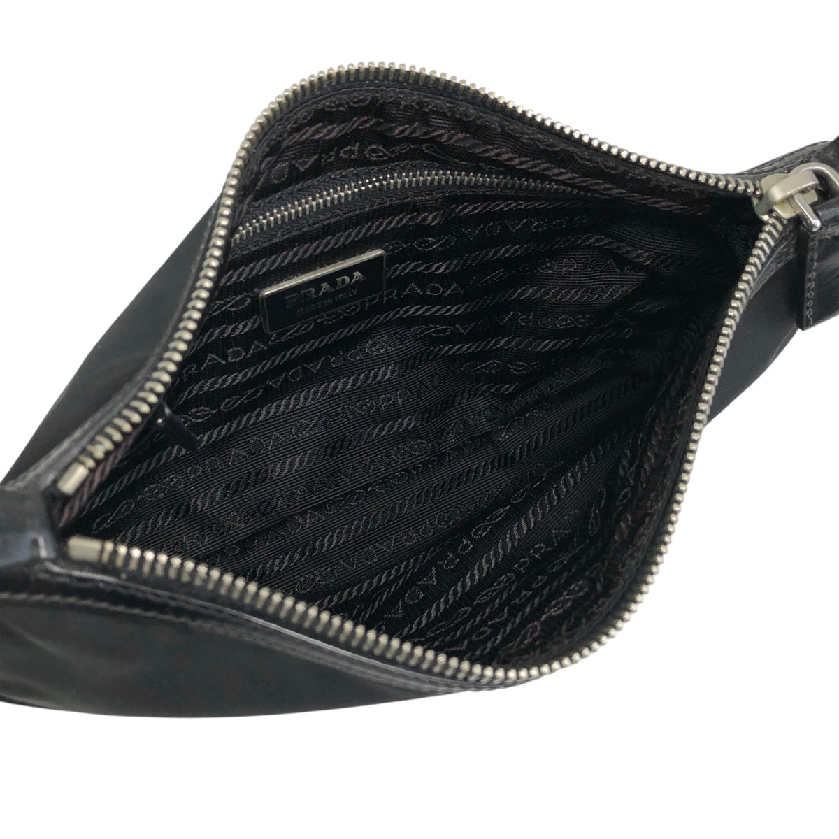 PRADA Triangle Logo Chain Shoulder bag Black Vintage 3m6ggr