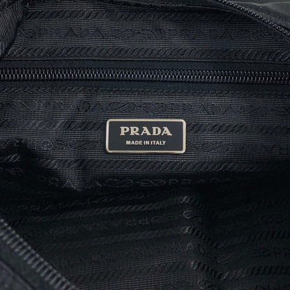 PRADA Tessuto Triangle Logo Front Pocket Shoulder bag Black Vintage 5ia535