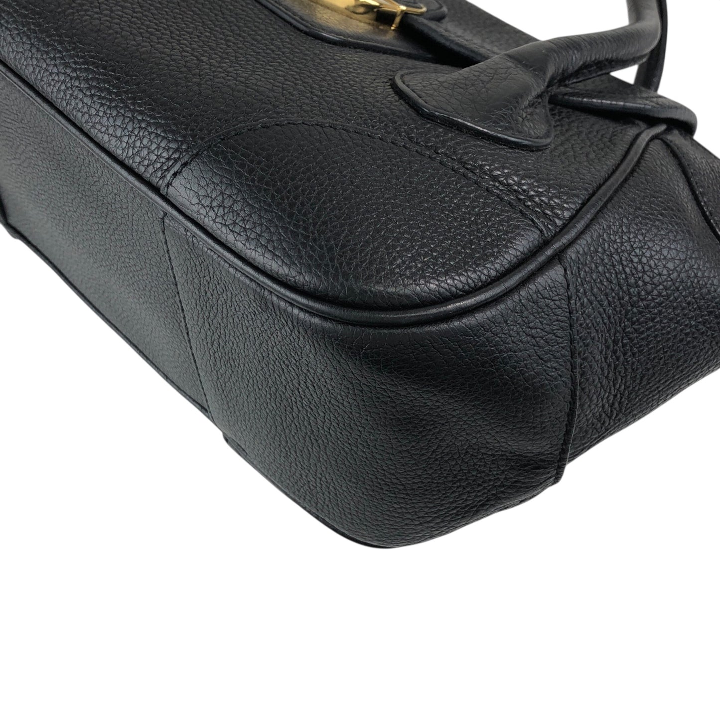 PRADA Logo Lock Handbag Black Vintage 7dwdcx