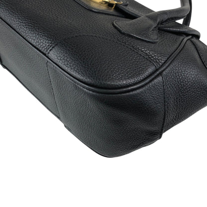 PRADA Logo Lock Handbag Black Vintage 7dwdcx